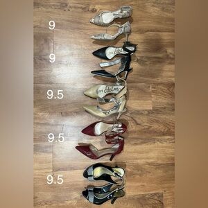 Lot 5 Heels - Sam Edelman Louis et Cie  Tahari Style Pumps 9 9.5 Black Beige Red